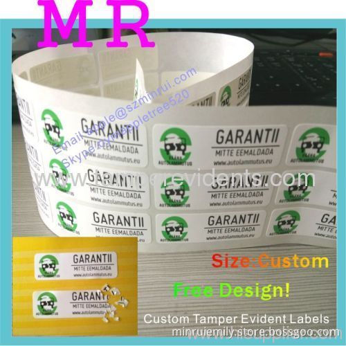 Custom Rectangular Warranty Void Stickers,destructive Warranty Sticker,warranty Void If Seal Removed Or Damaged Sticker 